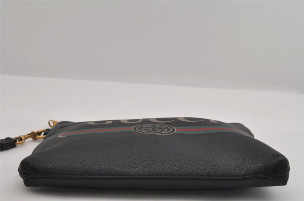 Authentic GUCCI Portfolio Clutch Hand Bag Purse Leather 572770 Black 3142I
