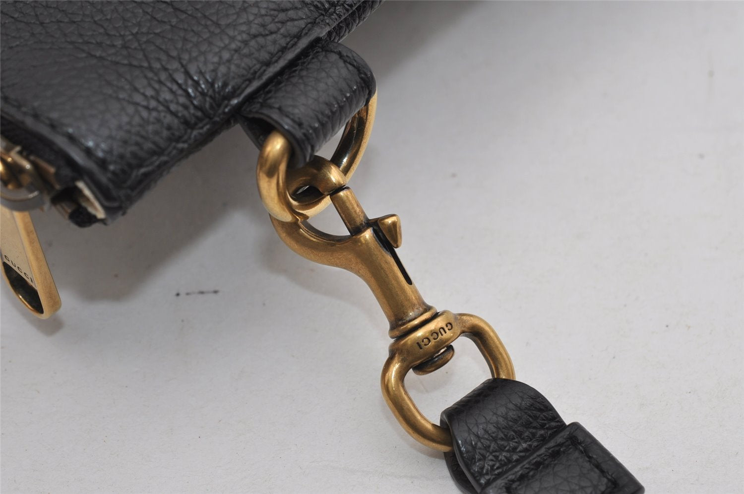 Authentic GUCCI Portfolio Clutch Hand Bag Purse Leather 572770 Black 3142I