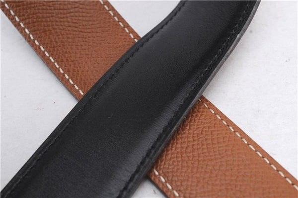 Authentic HERMES Constance Ladies Leather Belt Size 65cm 25.6" Black Brown 3144D