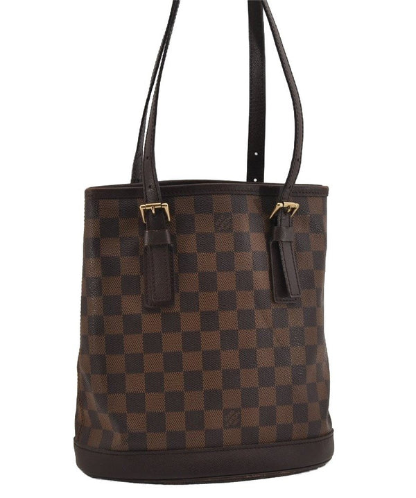 Authentic Louis Vuitton Damier Marais Bucket Shoulder Tote Bag N42240 LV 3144I