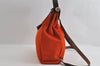 Authentic HERMES Her Bag Ado 2in1 2Way Backpack Canvas Leather Orange Red 3145I