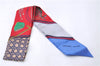 Auth HERMES Twilly Scarf "Les Voitures a Transformation" Silk Blue Red 3146D