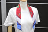 Auth HERMES Twilly Scarf "Les Voitures a Transformation" Silk Blue Red 3146D