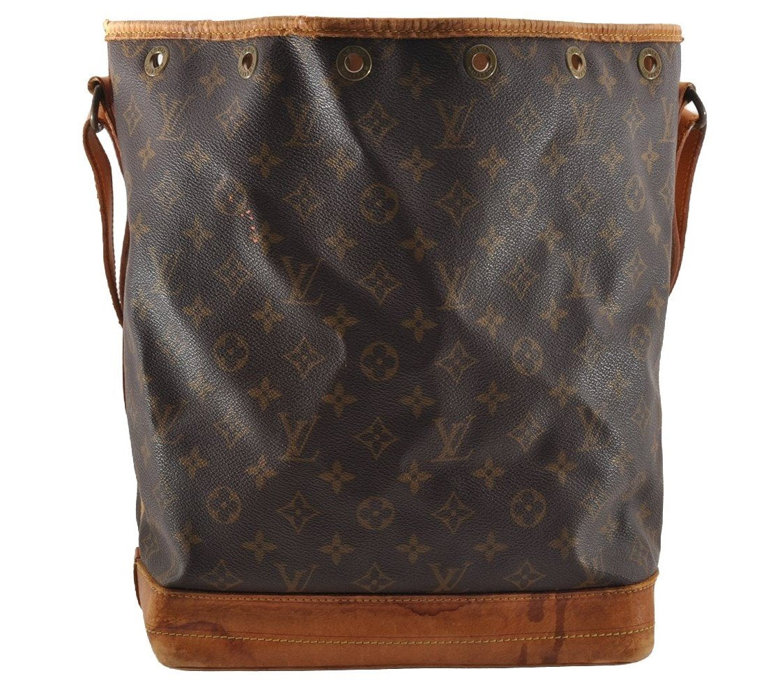 Authentic Louis Vuitton Monogram Noe Shoulder Drawstring Bag M42224 LV 3146I