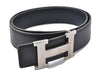 Authentic HERMES Constance Ladies Leather Belt Size 70cm 27.6" Black Navy 3147D