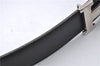 Authentic HERMES Constance Ladies Leather Belt Size 70cm 27.6" Black Navy 3147D