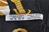 Authentic HERMES Carre 90 Scarf "SOLEIL DE SOIE" Silk Black 3148D