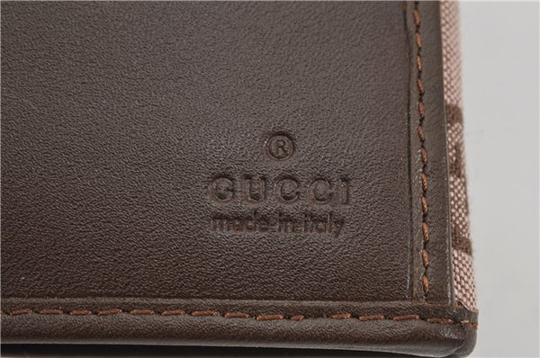 Authentic GUCCI Vintage Long Wallet Purse GG Canvas Leather Brown 3148F