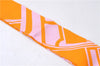 Authentic HERMES Twilly Scarf "Les Coupes Tattoo" Silk Orange Pink Box 3149D