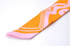 Authentic HERMES Twilly Scarf "Les Coupes Tattoo" Silk Orange Pink Box 3149D