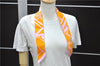 Authentic HERMES Twilly Scarf "Les Coupes Tattoo" Silk Orange Pink Box 3149D