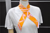 Authentic HERMES Twilly Scarf "Les Coupes Tattoo" Silk Orange Pink Box 3149D