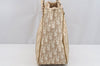 Authentic Christian Dior Trotter Romantic Tote Bag PVC Leather Beige 3150I