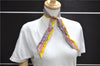 Authentic HERMES Twilly Scarf "BRIDE DE COUR" Silk Yellow Gray 3151D