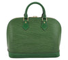 Authentic Louis Vuitton Epi Alma PM Hand Bag Green M52144 LV 3151I