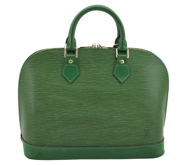 Authentic Louis Vuitton Epi Alma PM Hand Bag Green M52144 LV 3151I