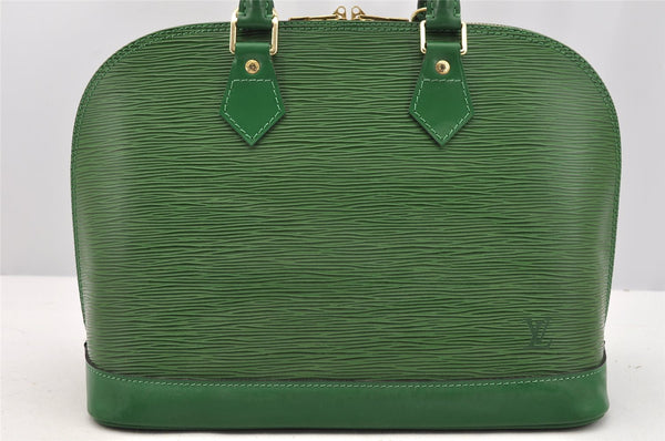 Authentic Louis Vuitton Epi Alma PM Hand Bag Green M52144 LV 3151I