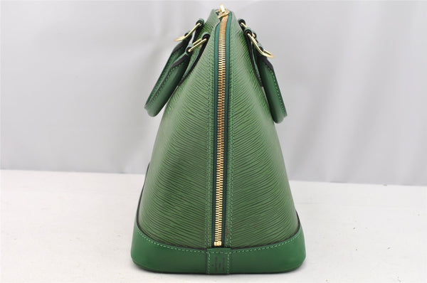 Authentic Louis Vuitton Epi Alma PM Hand Bag Green M52144 LV 3151I