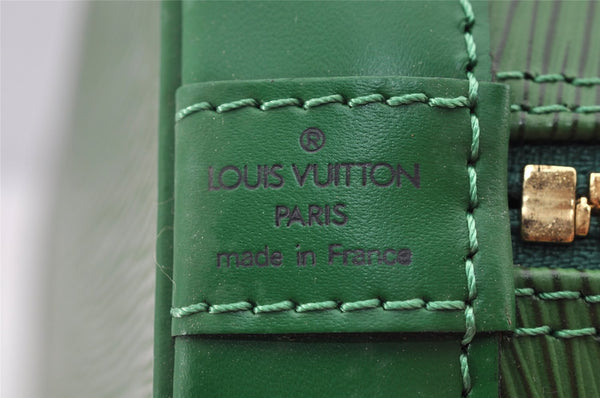 Authentic Louis Vuitton Epi Alma PM Hand Bag Green M52144 LV 3151I