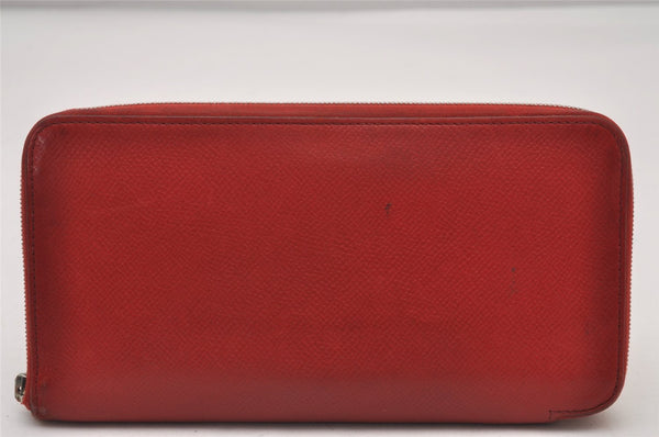 Authentic HERMES Azap Silk In Vintage Long Wallet Purse Leather Red Junk 3152I