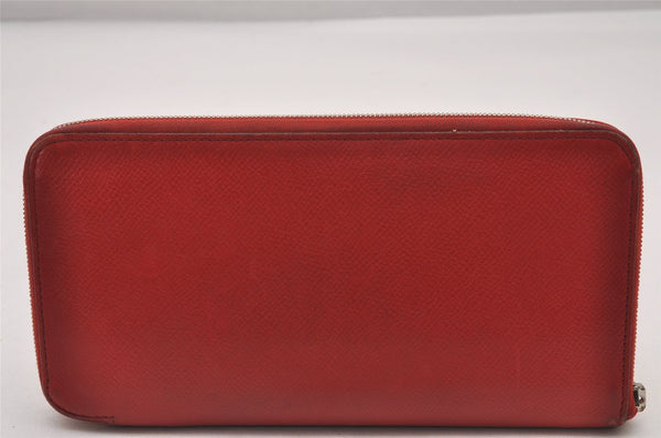 Authentic HERMES Azap Silk In Vintage Long Wallet Purse Leather Red Junk 3152I