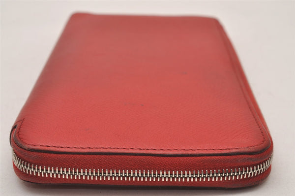 Authentic HERMES Azap Silk In Vintage Long Wallet Purse Leather Red Junk 3152I