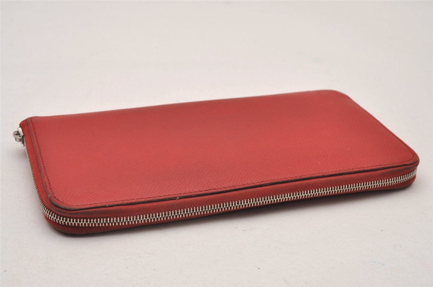 Authentic HERMES Azap Silk In Vintage Long Wallet Purse Leather Red Junk 3152I