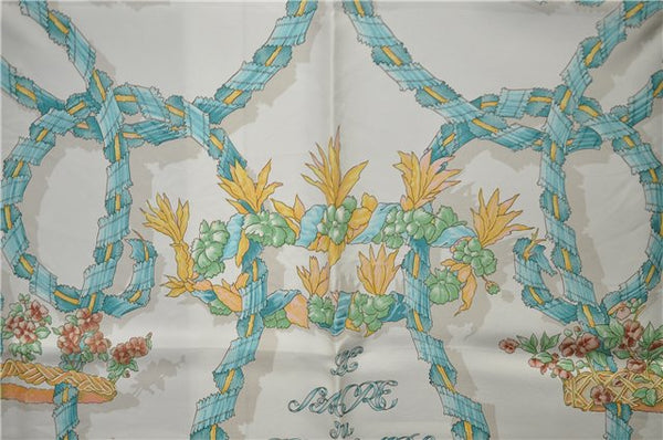 Authentic HERMES Carre 90 Scarf "LE SACRE DU PRINTEMPS" Silk Pink Box 3154D