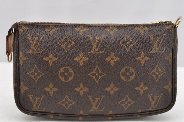 Authentic Louis Vuitton Monogram Pochette Accessoires Pouch M51980 LV 3154I