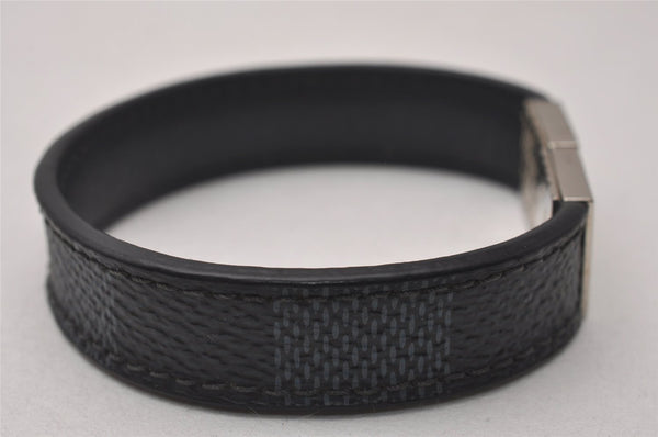 Authentic Louis Vuitton Damier Graphite Bracelet Pull It Black M6300E LV 3155I