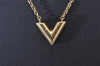 Authentic Louis Vuitton Essential V Gold Chain Pendant Necklace M61083 LV 3156I