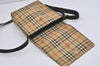 Authentic BURBERRY Nova Check Shoulder Cross Body Bag PVC Leather Beige 3158I