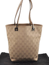 Authentic GUCCI Shoulder Tote Bag Purse GG Canvas Leather 31244 Beige 3159I