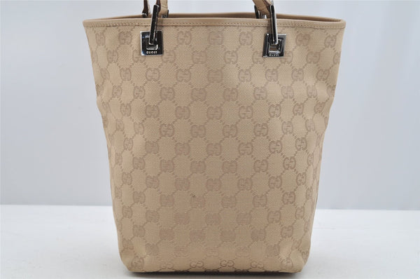 Authentic GUCCI Shoulder Tote Bag Purse GG Canvas Leather 31244 Beige 3159I