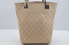 Authentic GUCCI Shoulder Tote Bag Purse GG Canvas Leather 31244 Beige 3159I