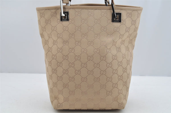 Authentic GUCCI Shoulder Tote Bag Purse GG Canvas Leather 31244 Beige 3159I