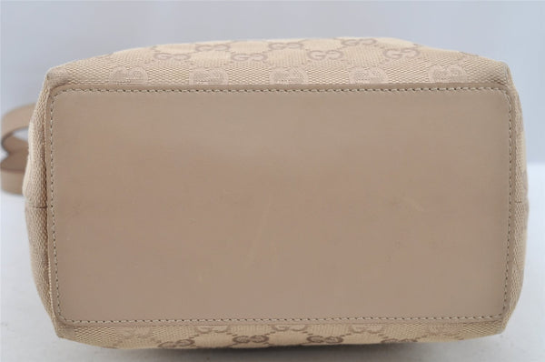 Authentic GUCCI Shoulder Tote Bag Purse GG Canvas Leather 31244 Beige 3159I