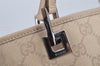 Authentic GUCCI Shoulder Tote Bag Purse GG Canvas Leather 31244 Beige 3159I