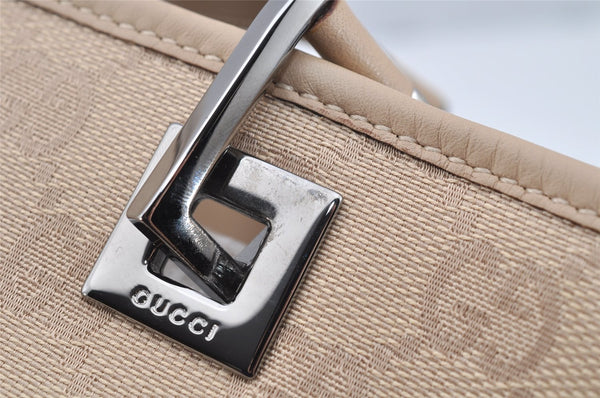 Authentic GUCCI Shoulder Tote Bag Purse GG Canvas Leather 31244 Beige 3159I