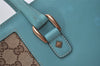 Authentic GUCCI Vintage Hand Tote Bag Leather Canvas 120897 Light Blue 3160I
