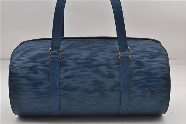 Authentic Louis Vuitton Epi Soufflot Hand Bag Blue M52225 LV 3162D
