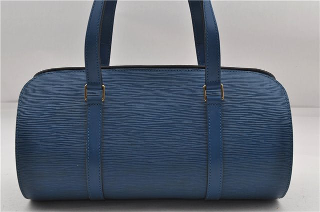 Authentic Louis Vuitton Epi Soufflot Hand Bag Blue M52225 LV 3162D