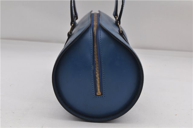 Authentic Louis Vuitton Epi Soufflot Hand Bag Blue M52225 LV 3162D