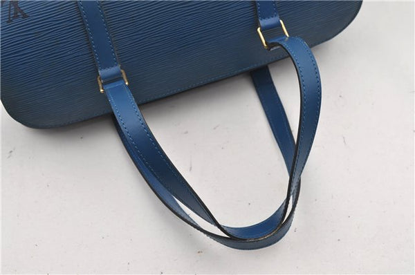 Authentic Louis Vuitton Epi Soufflot Hand Bag Blue M52225 LV 3162D