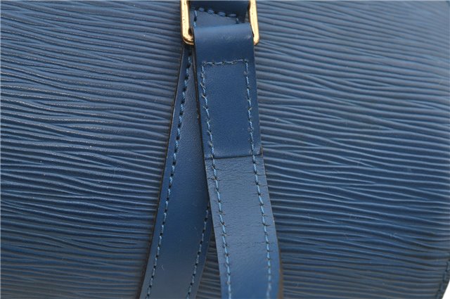 Authentic Louis Vuitton Epi Soufflot Hand Bag Blue M52225 LV 3162D