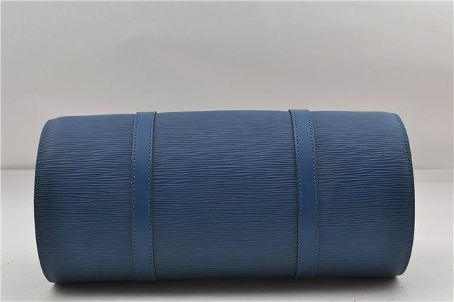Authentic Louis Vuitton Epi Soufflot Hand Bag Blue M52225 LV 3162D
