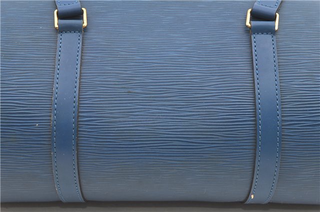 Authentic Louis Vuitton Epi Soufflot Hand Bag Blue M52225 LV 3162D