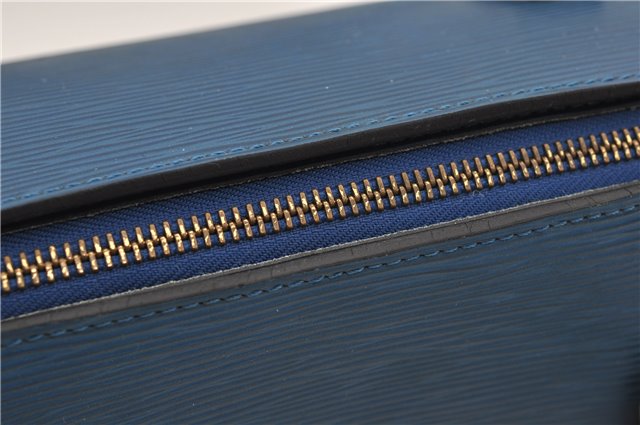 Authentic Louis Vuitton Epi Soufflot Hand Bag Blue M52225 LV 3162D