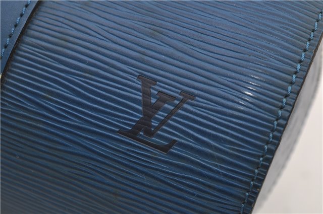 Authentic Louis Vuitton Epi Soufflot Hand Bag Blue M52225 LV 3162D