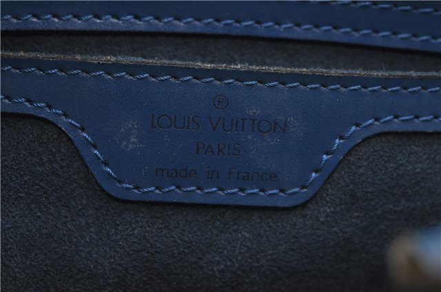 Authentic Louis Vuitton Epi Soufflot Hand Bag Blue M52225 LV 3162D